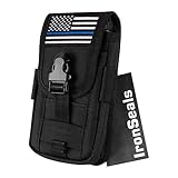 IronSeals AQ Tactical Cell Phone Holster Pouch, Tactical Smartphone Pouches EDC Cellphone Case Molle Gadget Bag Molle Attachment Belt Holder Waist Bag for 4