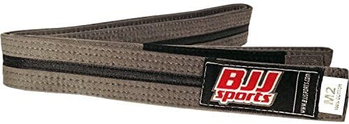 BJJ Sports Kids Jiu Jitsu Belt with Black Stripe (Gray, M1)