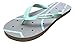 Shower Shoez Women's Antimicrobial Non-Slip Pool Dorm Water Sandals Flip Flops (Medium 7-8, Grey/Aqua)