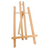 U.S. Art Supply 14" Medium Tabletop Display Stand A-Frame Artist Easel - Beechwood Tripod, Painting Party Easel, Students Classroom Table School Desktop, Portable Canvas Photo Picture Sign Holder