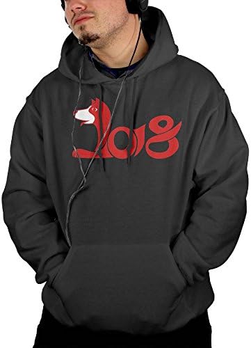 Men's Red 2018 Travel Fashion Hoodie Sweatshirt Size L Black