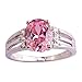 Psiroy Women's 925 Sterling Silver 3ct Pink Topaz Filled Ring