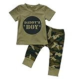 Baby Daddy's Boy Girls Clothes Set Tops+ Camouflage Long Pants Outfit(boy,80)