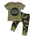 Baby Daddy's Boy Girls Clothes Set Tops+ Camouflage Long Pants Outfit(boy,80)