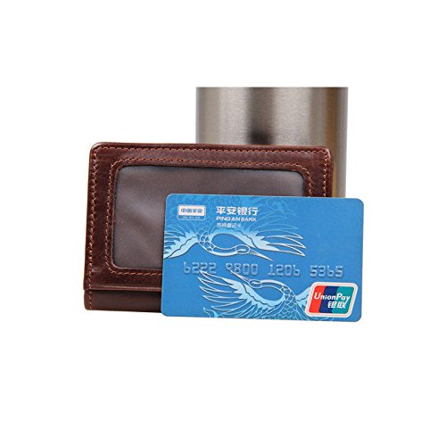RFID Wallet Men Small Genuine Leather Brown Pocket Money ID Credit Card Holder