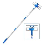 Ulihome Professional Window Squeegee with Scrubber, 3-in-1 Squeegee Window Cleaner with Spray Head, 58" Extension Pole, All Purpose Outdoor Glass Cleaning Kits for Shower, Car and High Windows