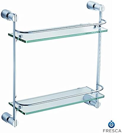 Fresca Bath FAC0146 Magnifico 2 Tier Glass Shelf, Chrome