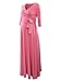Liu & Qu Women's Draped 3/4 Sleeve Maxi Maternity Dress Front Tie Nursing Wrap Dresses Vestido Clothes