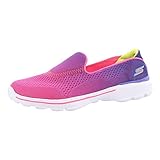 Skechers Kids Go Walk 3 Slip On (Little Kid/Big Kid), Purple/Neon Pink, 13 M US Little Kid