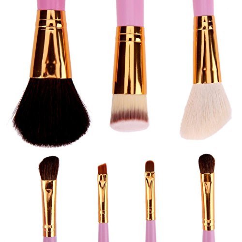 Goodfans Fashion Women 7pcs Makeup Cosmetic Tools Powder Foundation Blush Brush Brushes Set in Barrel（US STOCK）