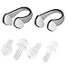 Hurdilen Swimming Earplugs, Noise Cancelling Reusable Earplugs,Comfortable & Waterproof Ear Protectors 12 Pairs Swimming Nose Clip, Swim Nose Clip 14 Pack (Nose Clip + Earplugs)
