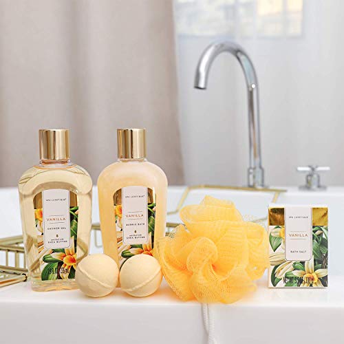 SPA LUXETIQUE Bade Geschenkset, 8tlg Vanilleduft Beauty Set für Frauen, Geburtstagsgeschenk Spa Set Damen mit Deko Badewanne, Wellness Set für Frauen, Weihnachtsgeschenke, Muttertagsgeschenk thumbnail 2