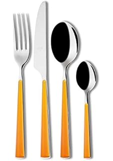 Mepra 113O22024 24 Piece Primavera Cutlery Set, Orange