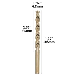 Metric Cobalt Drill Bits 6.8mm 10PCS, M35 high