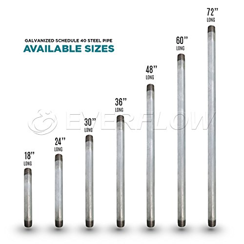 Everflow Supplies PCGL4018 18" Long Pre-Cut Galvanized Steel Pipe with 4" Nominal Size Diameter - Thumbnail 4