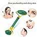 Jade Roller for Face Eye Gua Sha Scraping Massage Tool Set - Remove Wrinkles Puffiness, Body Facial Skin Lymphatic Massager - Teamkio Himalayan Jade Stone Kit with Gift Case