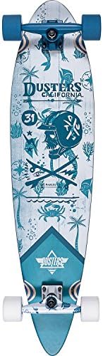 Dusters California Skateboards Moto Seaside Cobalt / Teal Complete Longboard Skateboard - 8.75" x 37"