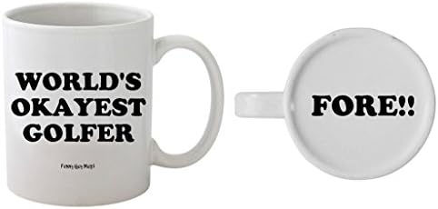 Funny Guy Mugs World's Okayest Golfer Ceramic Coffee Mug - 11oz - Ideal Funny Coffee Mug for Women and Men - Hilarious Novelty Coffee Cup with Witty Sayings