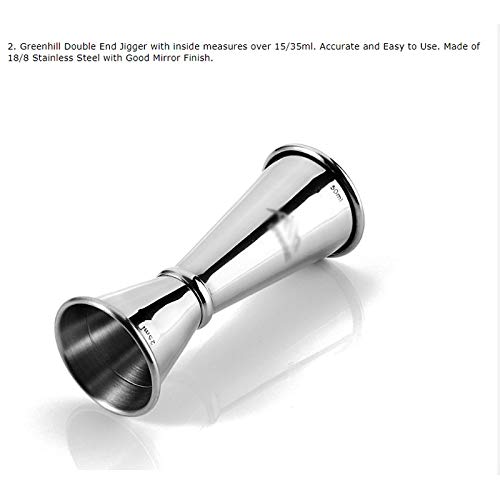 NXYJD Bar Tool Cocktail Shaker Set 5 Stück Bartender Kit Shaker, Jigger, Julep-Sieb, Löffel Mischglas – Bild 4
