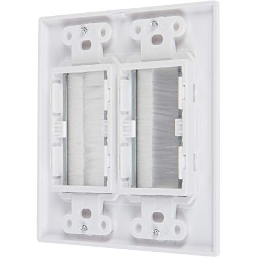 Buyer's Point Dual Brush Wall Plate [UL Listed] (25, White Kit) - Thumbnail 4