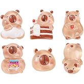 TUCEWP 6Pcs Cute Capybara for Women Earrings Capybara Gifts Acrylic 3D Lifelike Capybara Stud Earrings Kawaii Capybara Jewelry Gifts Lovely Christmas Birthday Gifts Capybara Stuff for Capybara Lovers