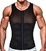 TAILONG Tight Vests Slim Tank Top Compression Shirt for Men Wasit Training Tummy Underwear Girdle Body Shaper (Black, M)