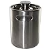 Brewhouse Keg Style Stainless Steel Beer 64 oz. Mini Keg Growler