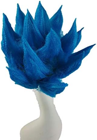 ZCM Boys Wig, Fashionable Cosplay Dragon Ball Super Saiyan High Quality Party Wig (Color : Blue)