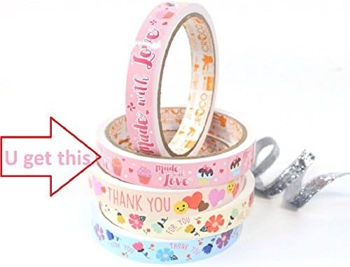 Chic CROCO Glossy Printed Sticker Roll, made with Love, cup cake #2