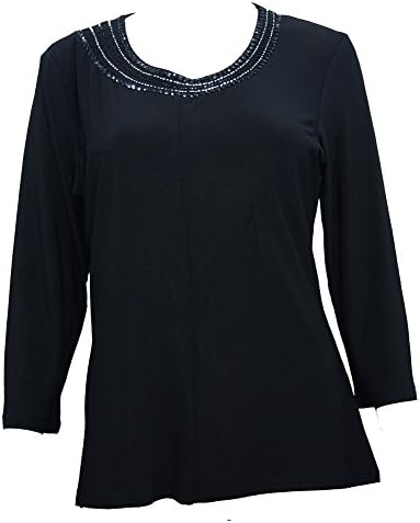 Jenny Lloyd Ladies Long Sleeve Top with Diamonte Collar Details (18)