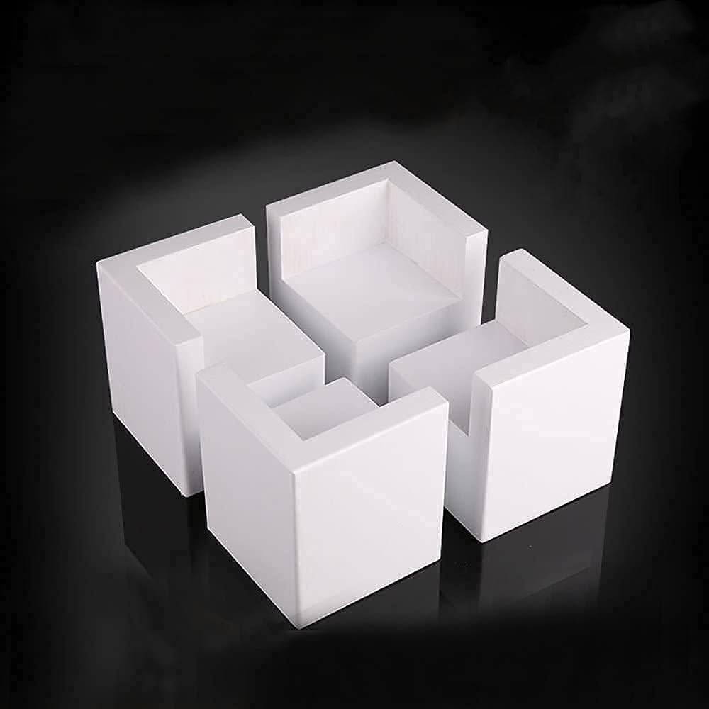Mysummer Pack of 4 Bed Risers Square Wood Color Furniture Risers, Add 2" Height to Sofa,Desks,Tables and Chairs Creat Underbed Storage (white)