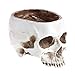 Skull planter , Resin Skull Head Flower Succulent Cactus Planter Pots , Small Object Containers Keys Sugar Candy Bowl, for Home Office Desk Decorations,Halloween Scene Statue Sculpture (White)