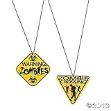 Party Supplies - Zombie Warning Sign Necklaces,2