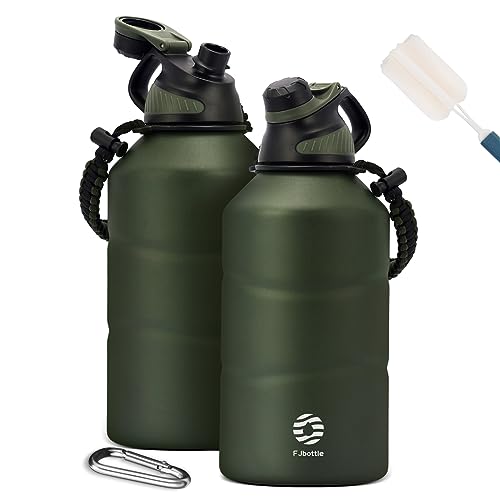 Fjbottle Gym Thermal Water Bottle 1900 ml – Leakless – Sports Bottle with Magnetic Cap, BPA-Free Stainless Steel Water Bottles for Sports, Camping, Yoga