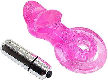 Male Manual Silicone Massage Ring Exercise Ring Band Care-Red Tongue Design-1013-10