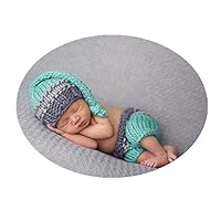 Coberllus Newborn Monthly Baby Photo Props Outfits Crochet Knitted Hat Pants Set for Boy Girls Photography Shoot