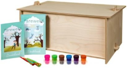 Farwellpetkit Pet Memorial Kit with Meaningful Activities, Includes Workbook, Guidebook, Box, Paints and Brushes, Large