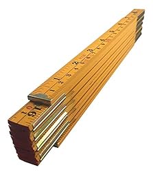 Binzer Folding Wooden Stick Ruler, Inch & Metric