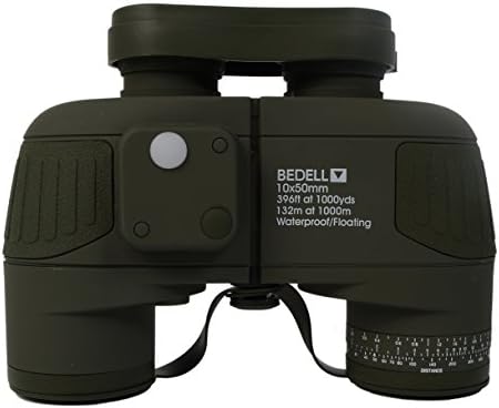 10x50 Waterproof Fogproof Binoculars Internal Rangefinder &amp; Compass for Navigation,Boating,Fishing,Water Sports,Hunting and More GREEN