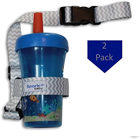 SparkzBaby 2- Pack Sippy Cup Strap Leash in Chevron Design