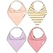 Copper Pearl 4 Pack Soft Cotton Baby Bibs for Drooling and Teething, Absorbent Drool Bibs for Baby Girl and Boy, Adjustable to Fit Newborns to Toddlers, Tons of Styles (Sweetheart)