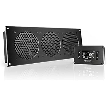 AC Infinity AIRPLATE T9, Quiet Cooling Fan System 18" with Thermostat Control, for Home Theater AV Cabinets