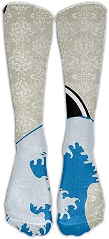 Surffing Shark Art Printed Socks Crazy Patterned Fun Long Cotton Socks