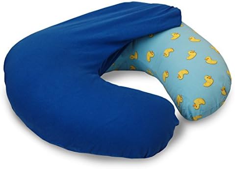NurSit Nursing Pillow with Removable Blue Slipcover, Ducky Print