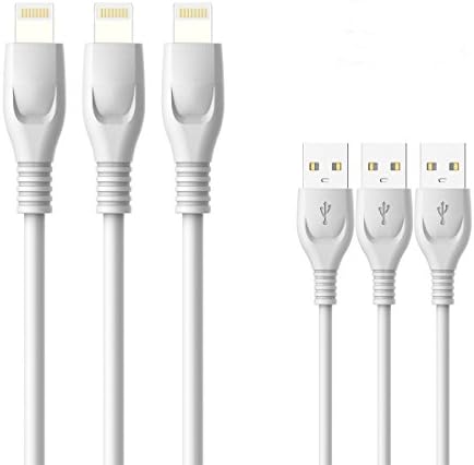 Lightning Cable, AmzCable 3-Pack 3 ft Lightning to USB Cable 0.9 m iPhone Charger for iPhone X / 8 / 8 Plus / 7 / 6s / 6 / SE / 5s and iPad Mini 1/2/3/4, iPad Pro Air 2, iPod - White