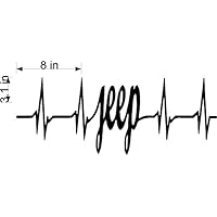 Sticker Rite Here Jeep Lover Heartbeat EKG in Black Vinyl Car/Laptop/Window/Wall Decal