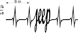 Jeep Lover Heartbeat EKG in BLACK Vinyl Car/Laptop/Window/Wall Decal