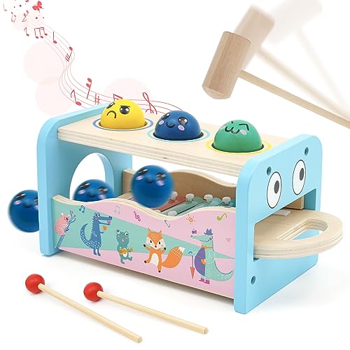 Siairo Hammering & Pounding Toys Pounding Bench, Music Xylophone for