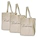 ElegantPark Bridesmaid Gifts Set of 3 Bridesmaid Bags Wedding Party Bachelorette Gifts Bridesmaid Tote Bag 100% Cotton