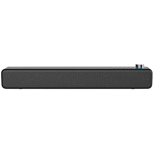 LENRUE Soundbar Bluetooth Speakers 10W 3D Surround Sound with Enhanced Bass, Bluetooth 5.0 Home Theater Speaker Bar Wired and Wireless Connection, Support for Projector, Tablet, PC and TV (Black)